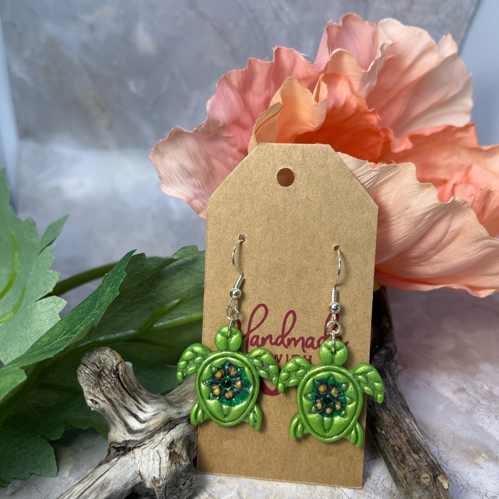 Turtle earrings.